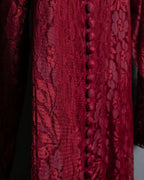 “Vintage” flower motif lace long dress