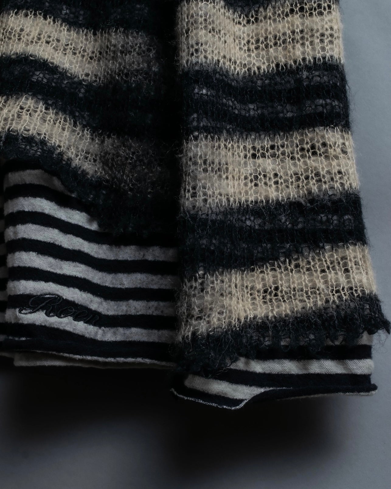 "Roen" Low gauge layered border knit