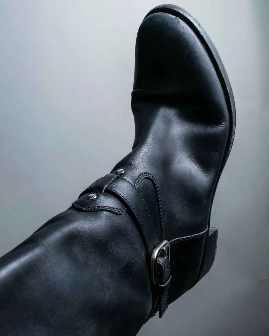 "PRADA" engineered leather boots