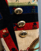 "EMPORIO ARMANI" Total Horse Pattern Four Button Jacket