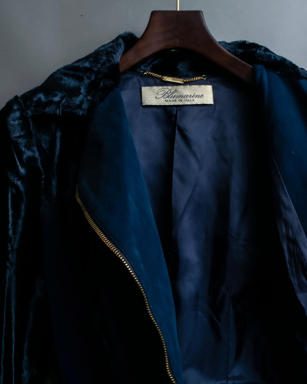 "BLUMARINE" fur combination riders jacket