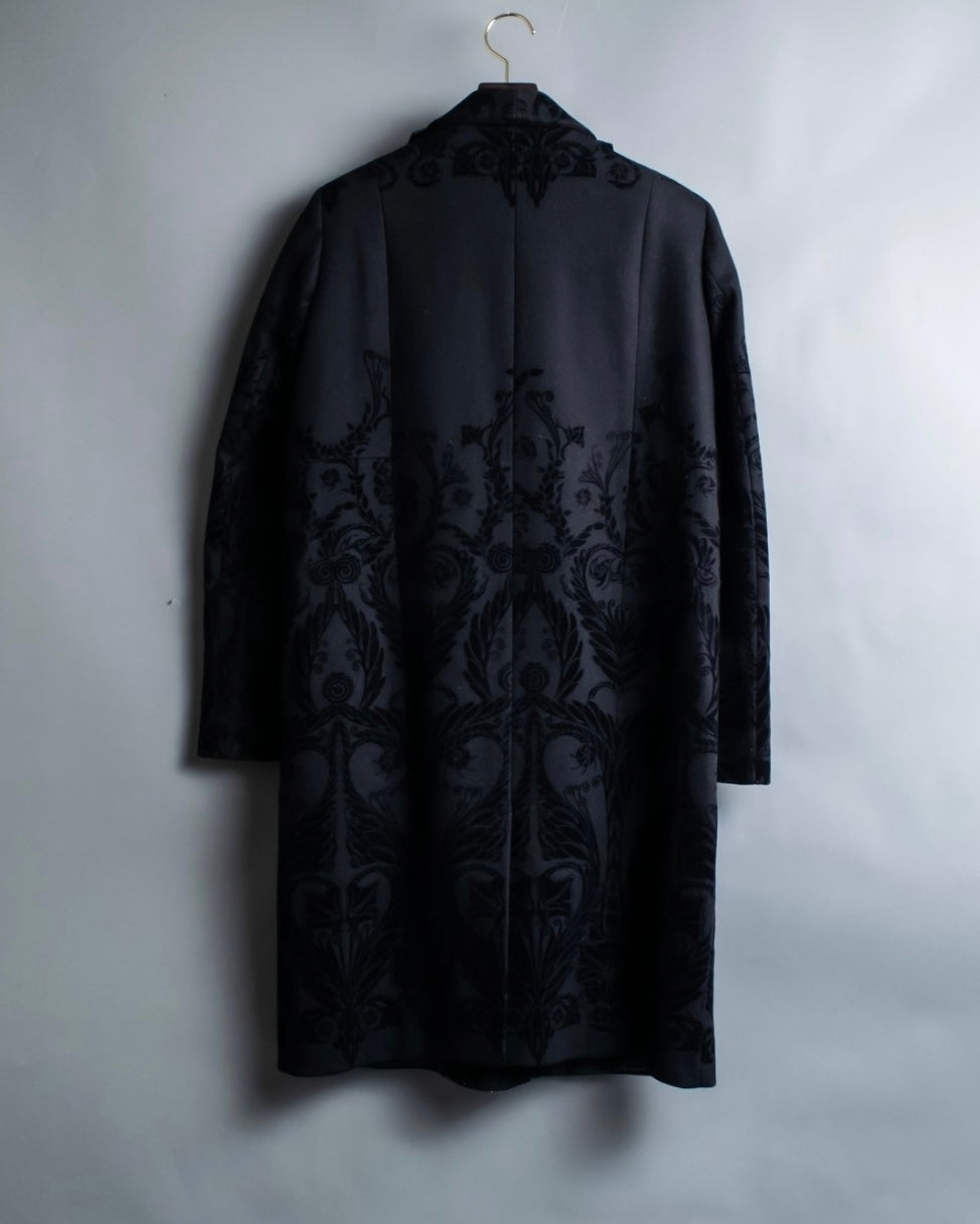 "Just Cavalli" Botanical tattooed wool coat