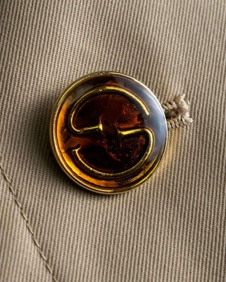 "GUCCI 70-80's" Big collar design oversize design trench coat