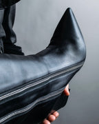 "Sergio Rossi" Double line zip long leather boots
