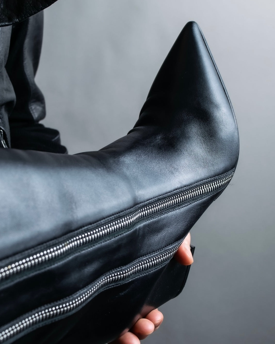 "Sergio Rossi" Double line zip long leather boots