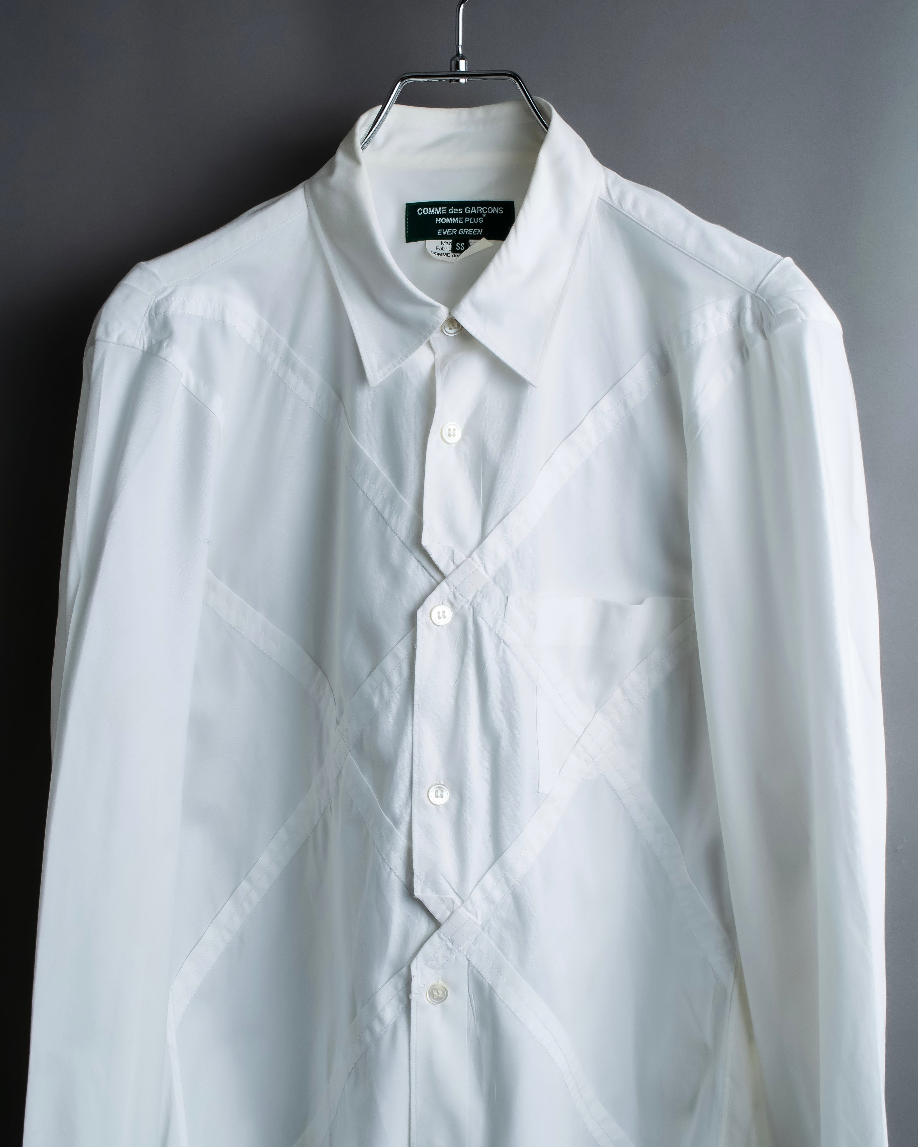 “Comme des Garçons Homme Plus Ever Green” special diagonal cut designed shirt