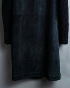"BALENCIAGA" Opossum Fur Boa Leather Special Coat