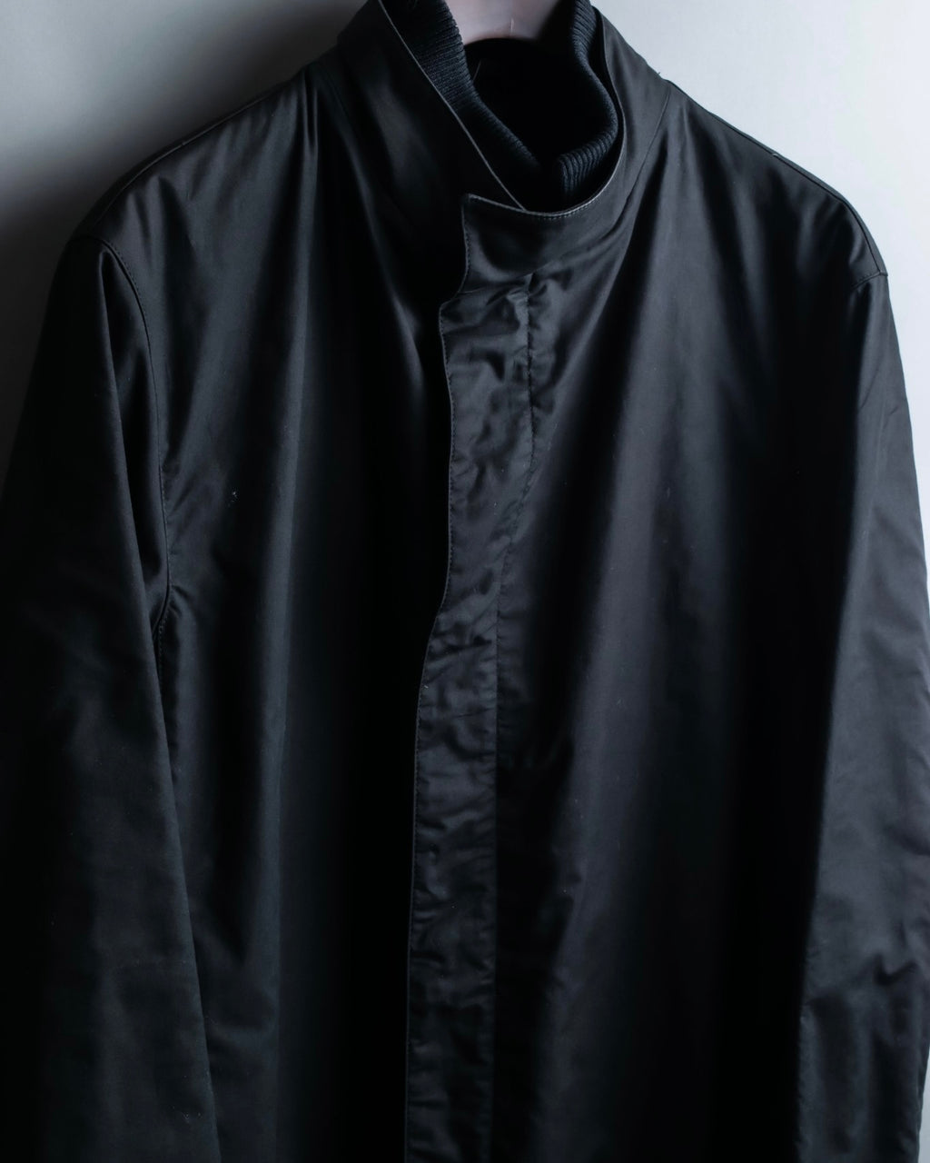 "GUCCI" Fly front knit layered double zip long coat