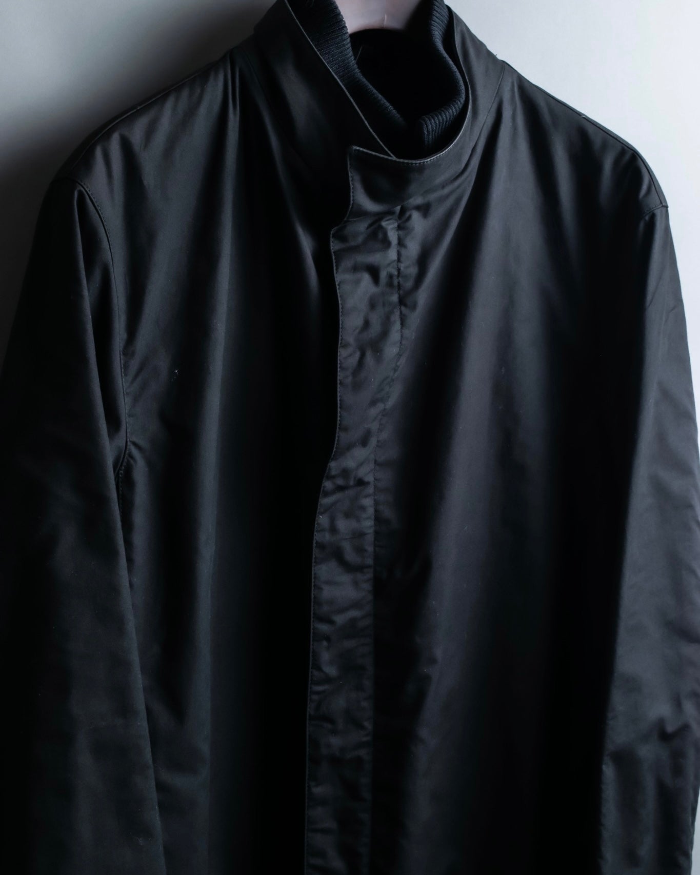 "GUCCI" Fly front knit layered double zip long coat