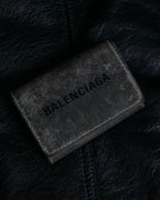 "BALENCIAGA" Glittery grunge style compact wallet