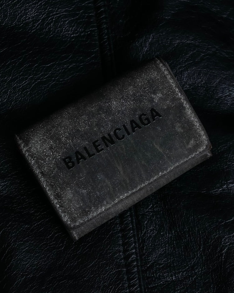 "BALENCIAGA" Glittery grunge style compact wallet
