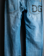 "DOLCE &amp; GABBANA" various studded distressed denim