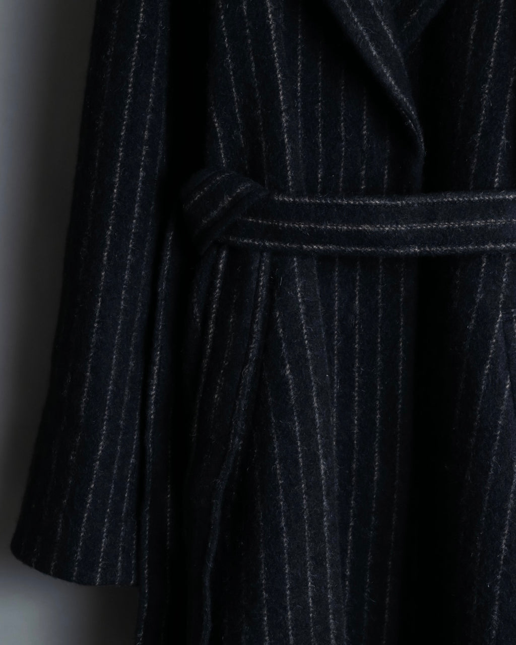 Vintage mohair wool striped gown coat