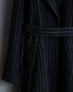 Vintage mohair wool striped gown coat