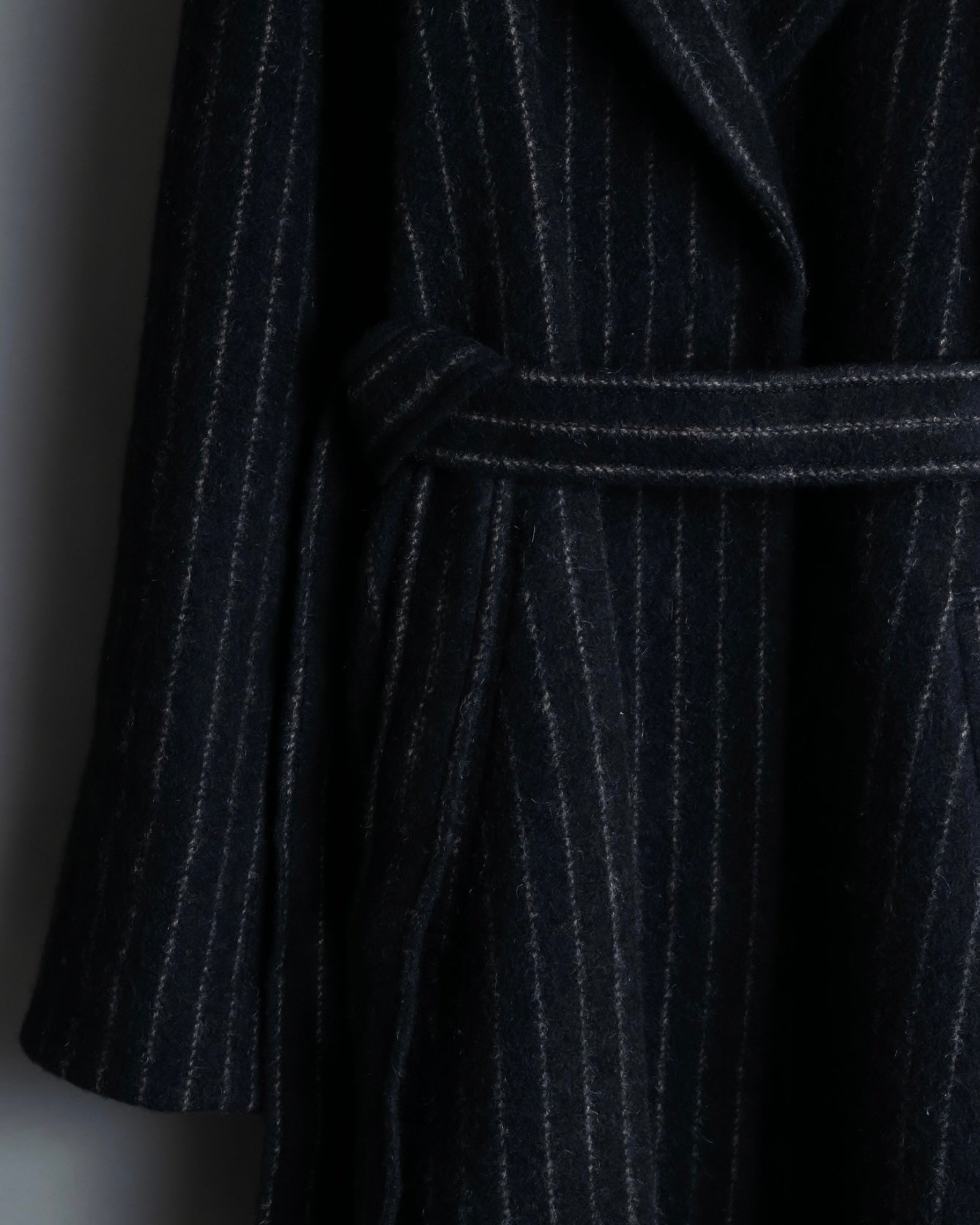 Vintage mohair wool striped gown coat