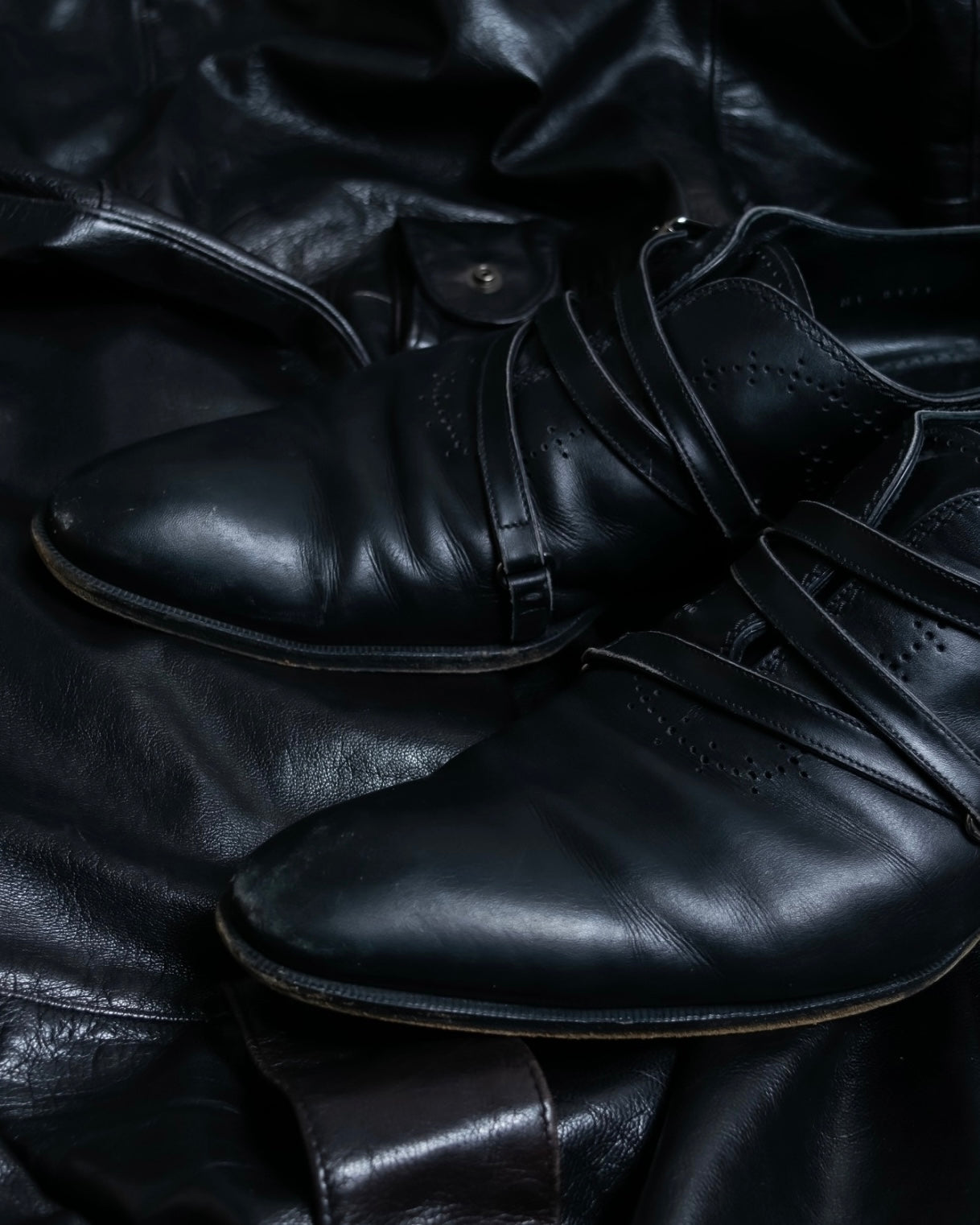 "Louis Vuitton" leather strap dress shoes