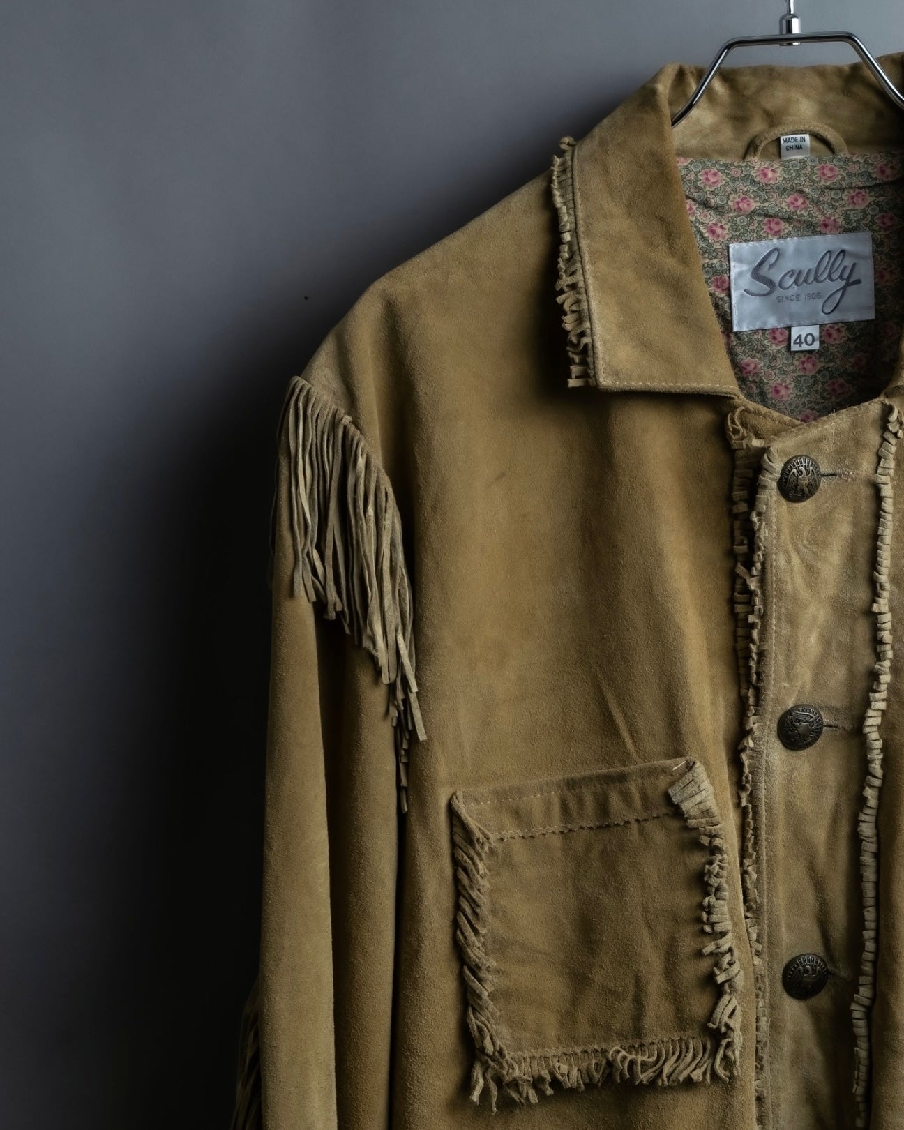 Vintage suede fringe jacket