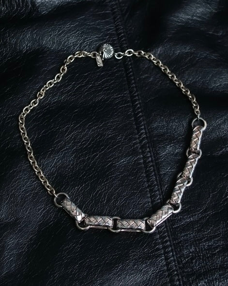 "Yves Saint Laurent" Overlapping fabric motif necklace