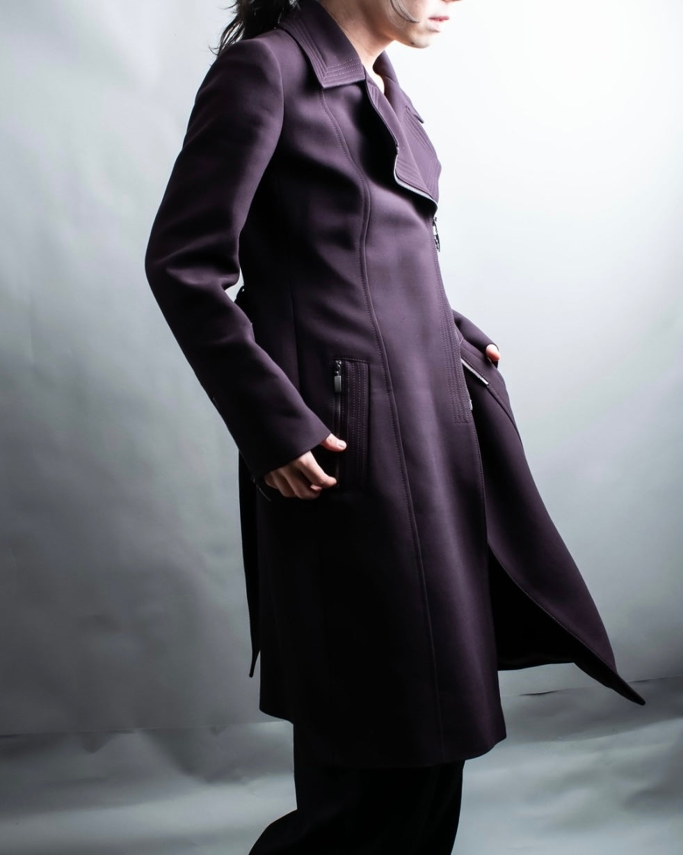 "GIANFRANCO FERRE white" riders design double zip coat