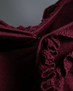 "VALENTINO" Virgin wool ruffled flower design cardigan