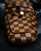 "Louis Vuitton" Damier designed unborn calf loafer