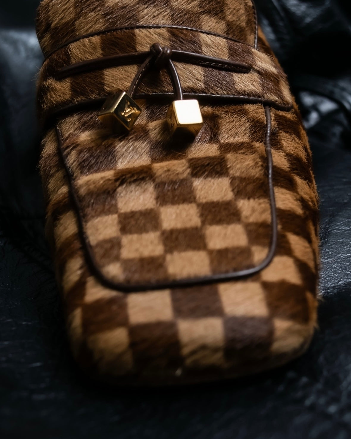 "Louis Vuitton" Damier designed unborn calf loafer