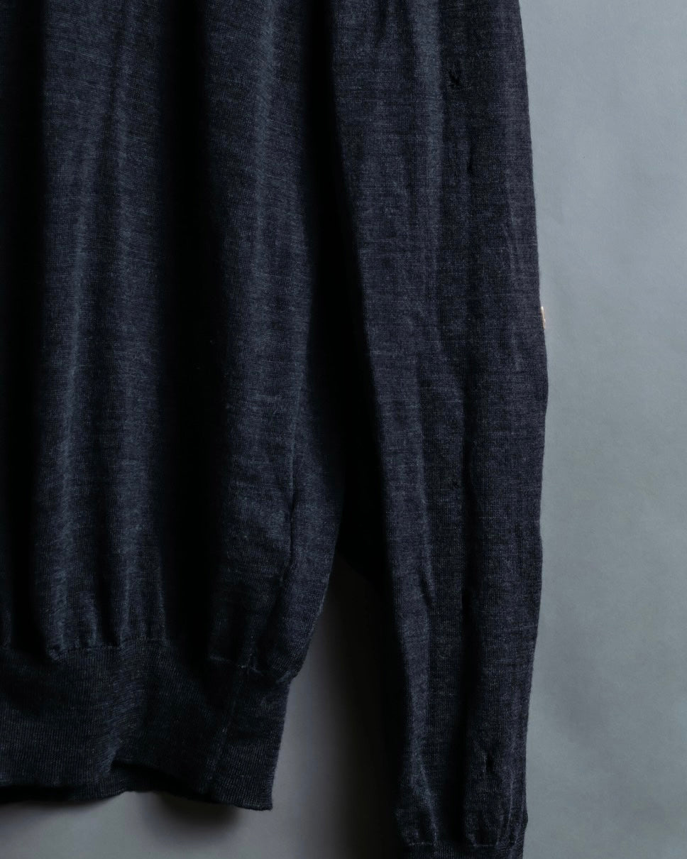 HERMES Margiela Period 100% Wool Collar Knit