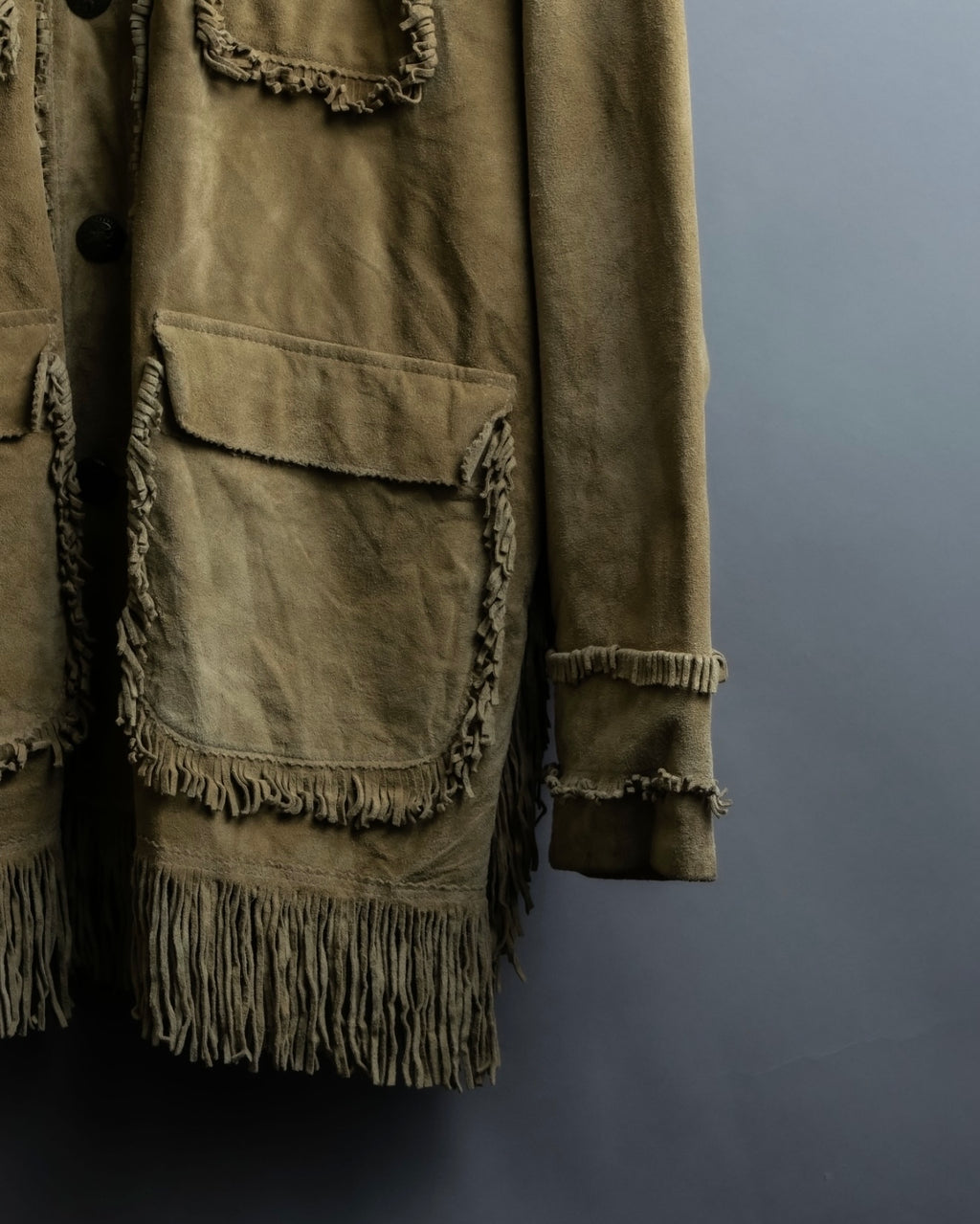 Vintage suede fringe jacket