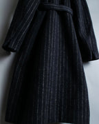 Vintage mohair wool striped gown coat