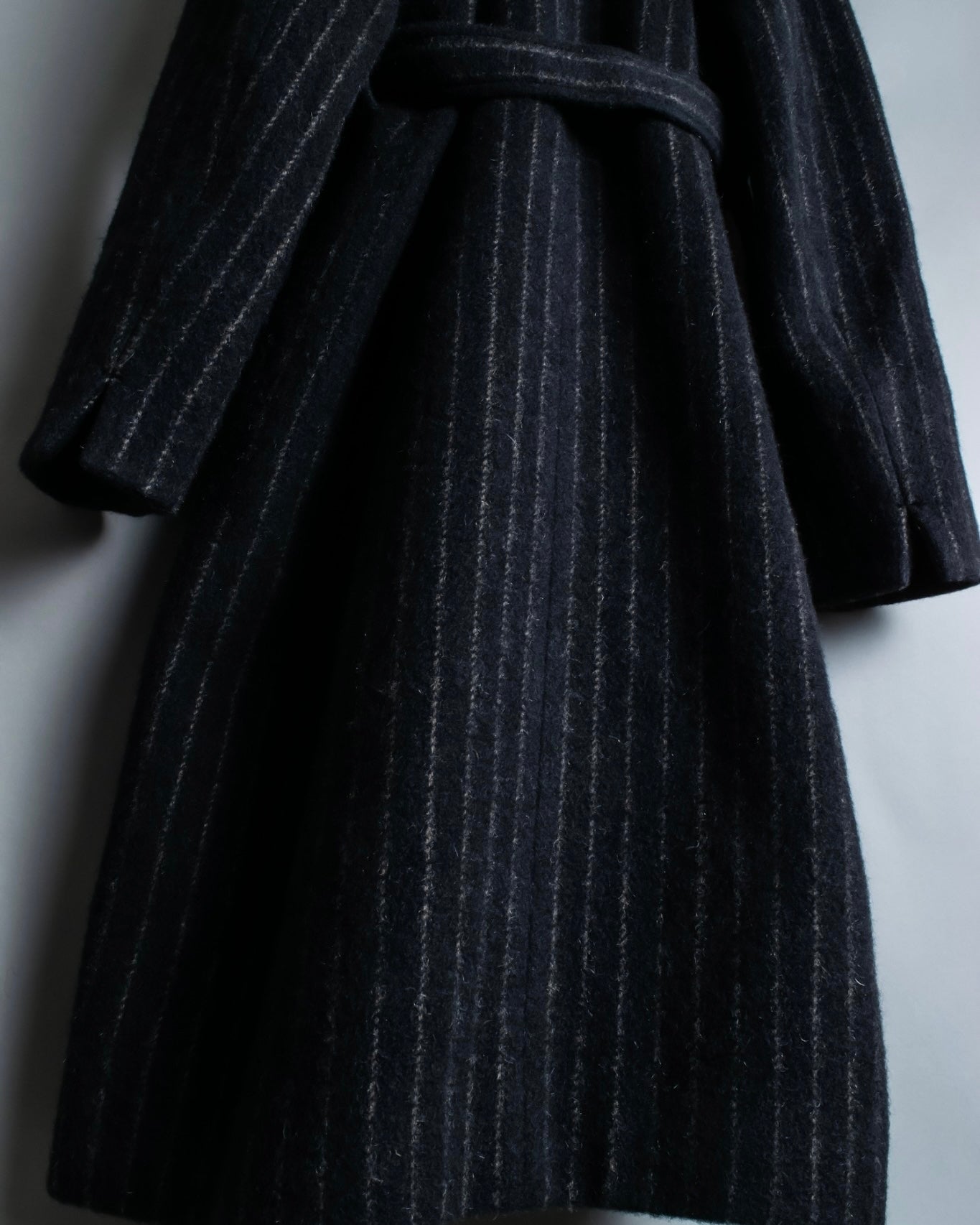 Vintage mohair wool striped gown coat