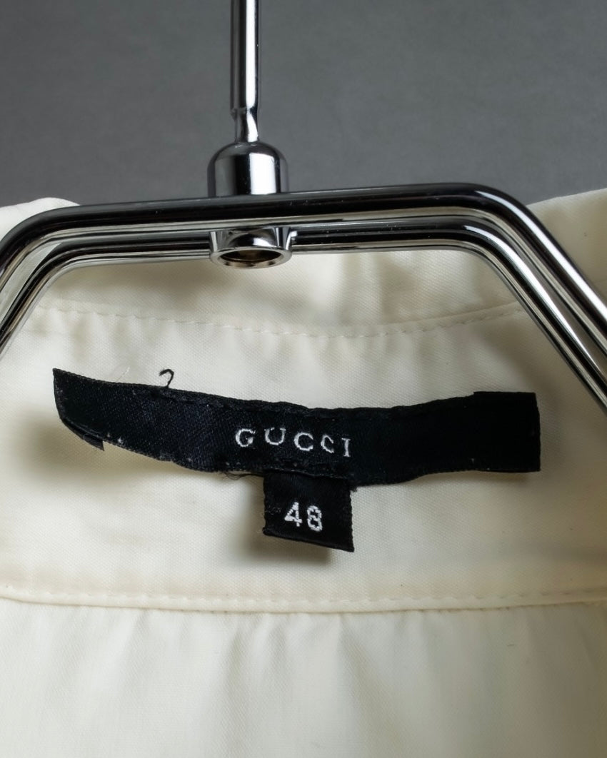 "GUCCI" zip pocket designed gold buttons shirt