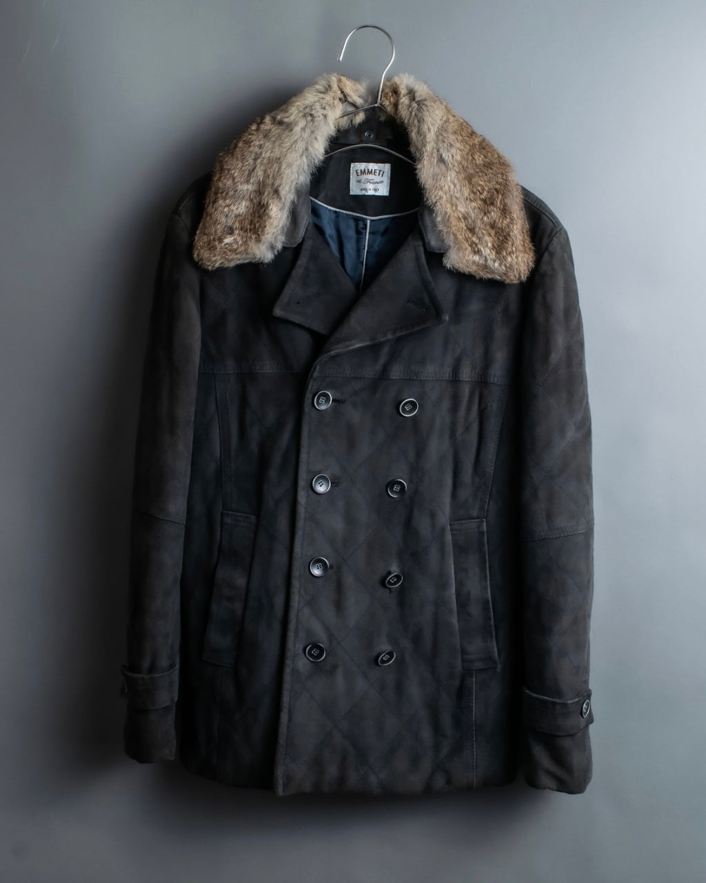 "EMMETI" goatskin quilted P coat