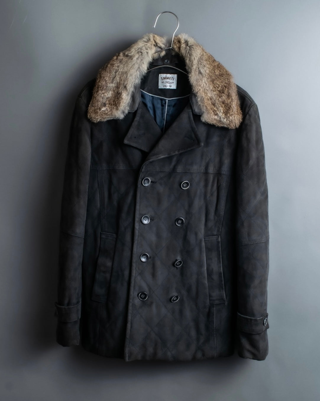 "EMMETI" goatskin quilted P coat