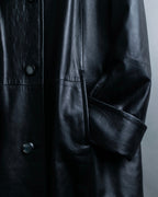 "ITALY VERA PELLE" round fur leather coat