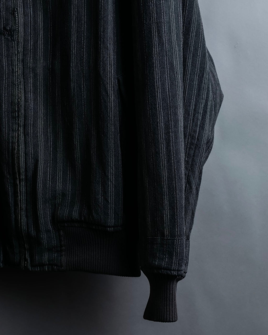 "Comme des Garcons Homme" distressed zip-up striped blouson