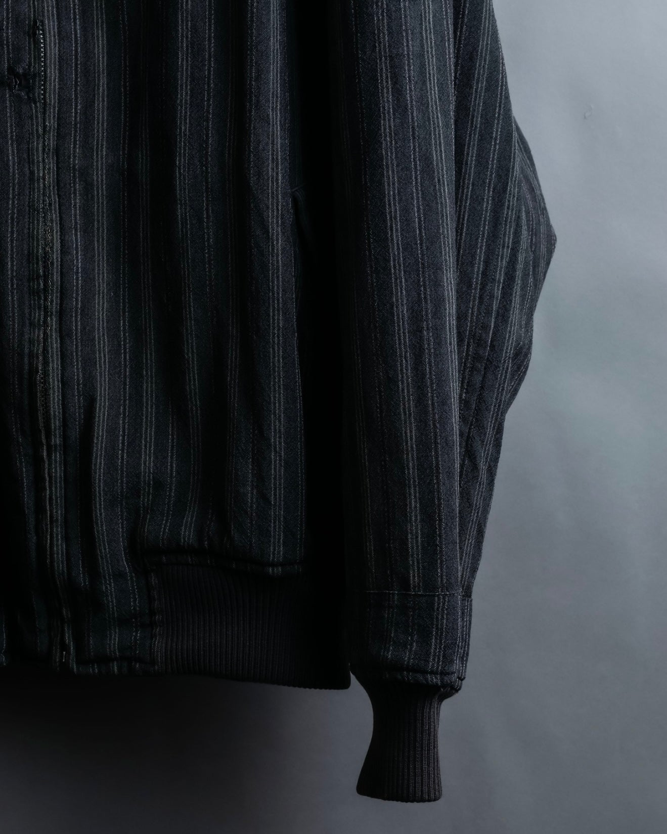 "Comme des Garcons Homme" distressed zip-up striped blouson