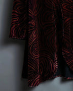 Wave Pattern Velor Stand Collar Shirt Jacket