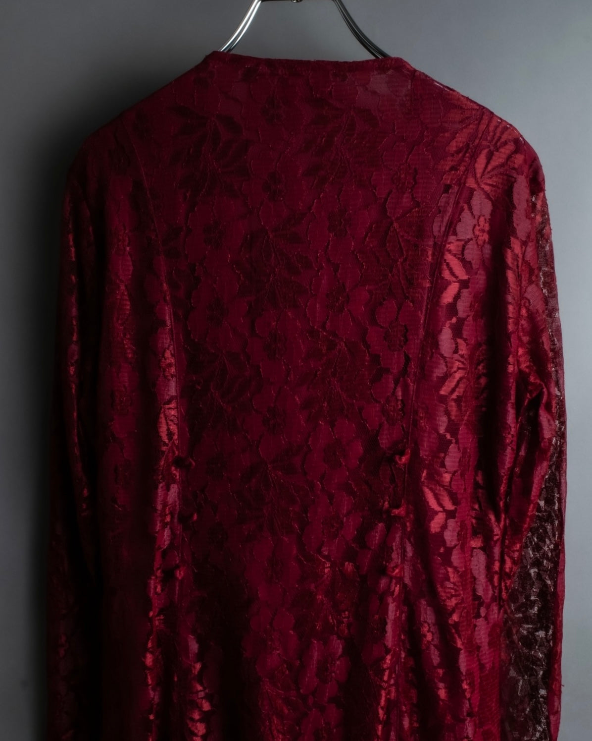 “Vintage” flower motif lace long dress