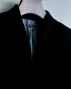 Collarless Beautiful Silhouette Velor Tailored Jacket