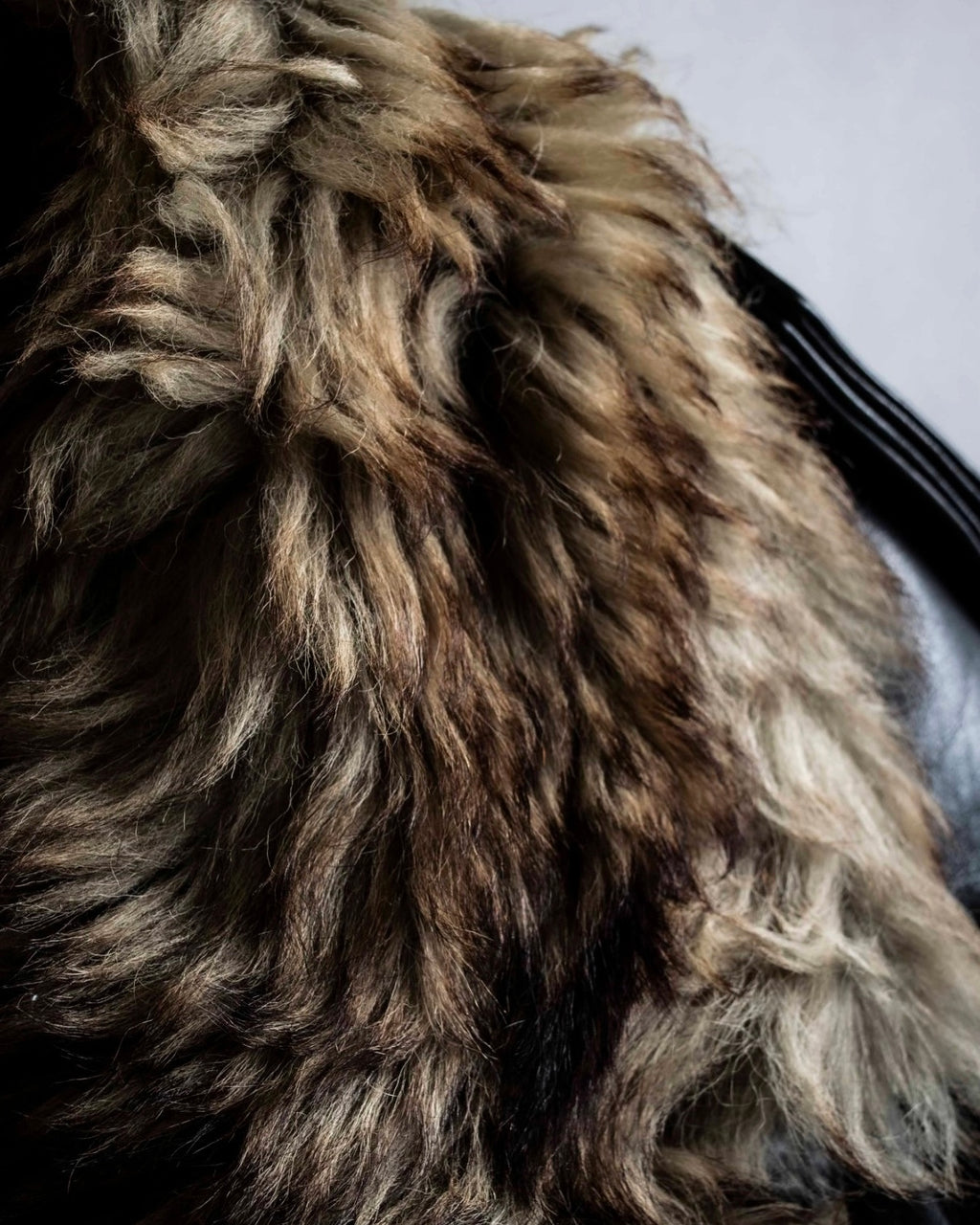 3XL Oversilhouette Faux Fur Leather Coat