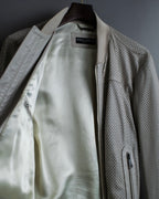 "Dolce & Gabbana" Leather mesh off-white blouson