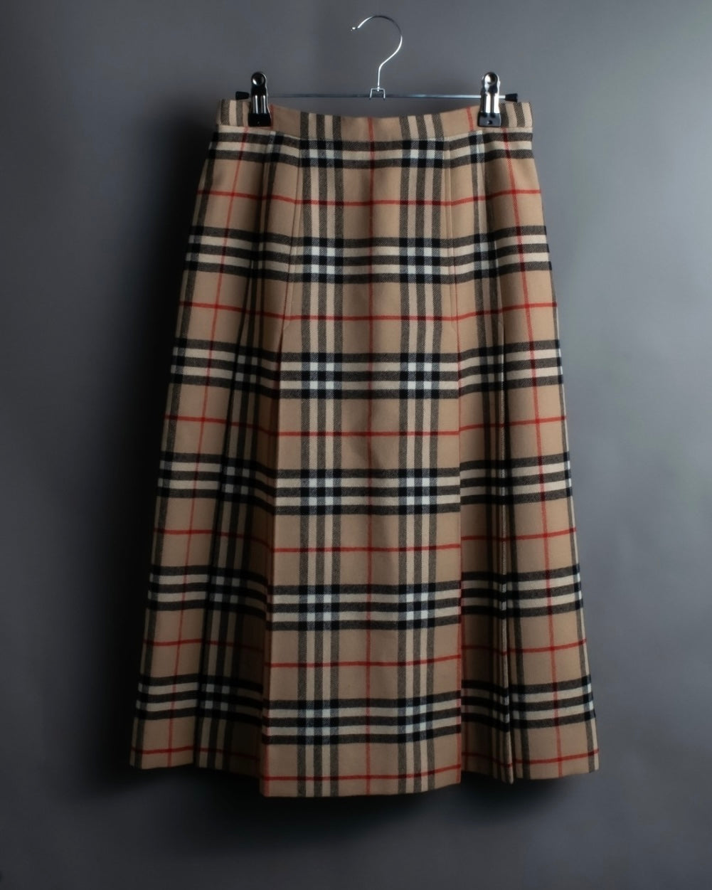 "Burberry's (70-80's)" Nova check side zip pleated skirt