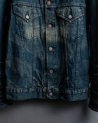 "Levi's Redloop" Aging process pencil stripe denim jacket