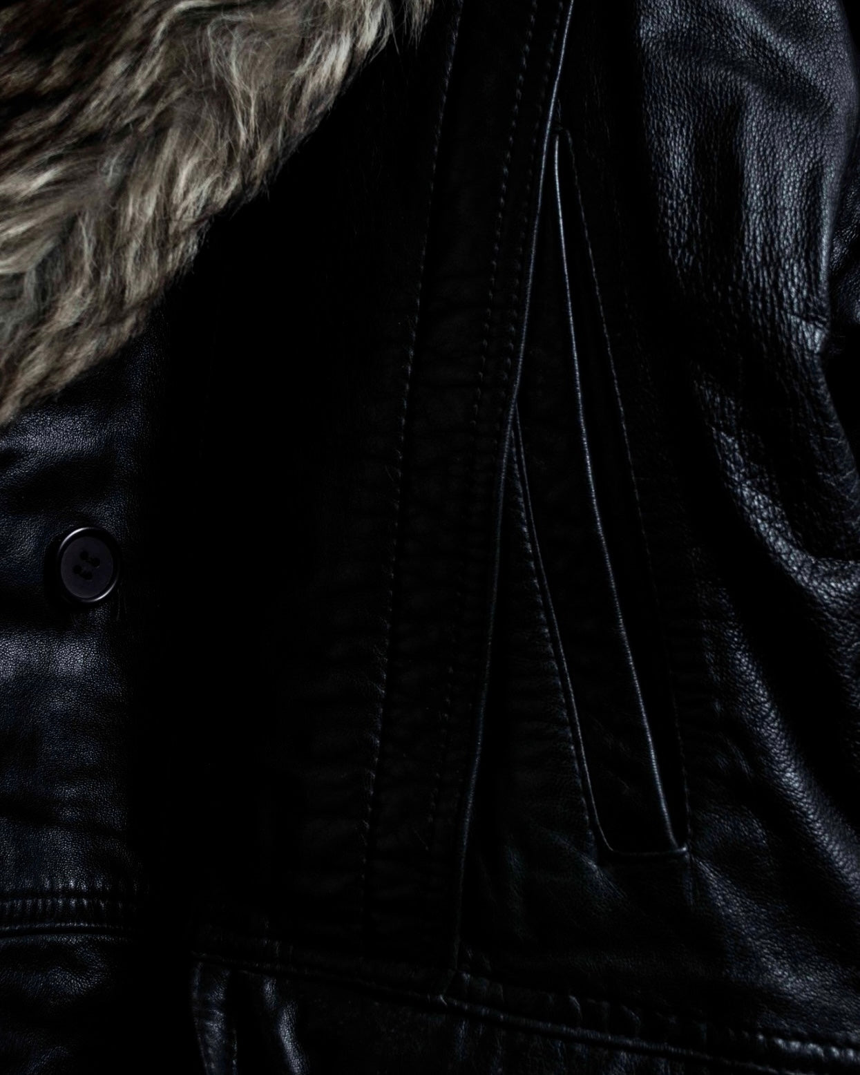 3XL Oversilhouette Faux Fur Leather Coat