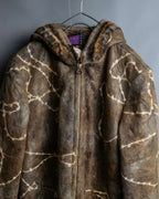 "NIEDIECK" Yarn sewn fur special hoodie jacket
