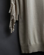 "MM6" Arm fringe design knit dress