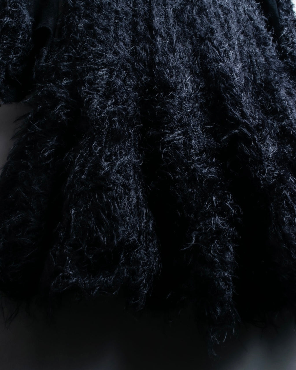 "FENDI" mohair shaggy long cardigan