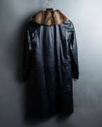 "ITALY VERA PELLE" round fur leather coat