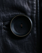 "PEAU D' ANÉ" wide lapel leather coat