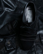 Python leather combination loafers